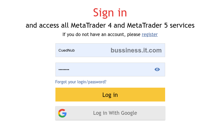 change MQL5 password verification - login form with new password