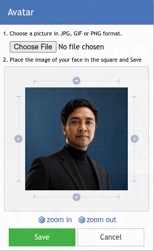 adjust image crop area and click the save button