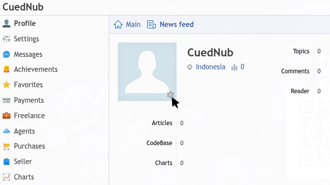 click the settings gear icon on the user dashboard