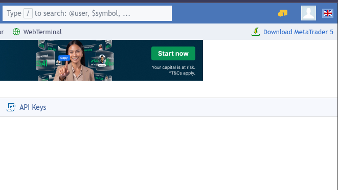 change MQL5 profile picture top right menu icon
