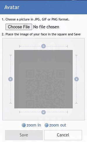 choose file option in the popup window